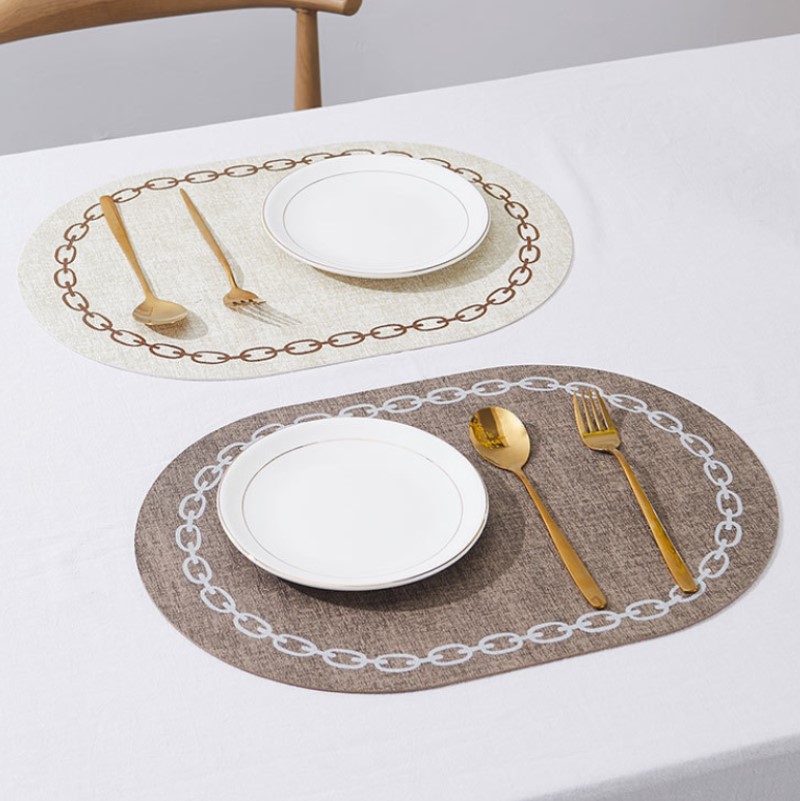 Kitchen Gadgets Luxury - Oval Table Placemat Faux Leather Kitchen