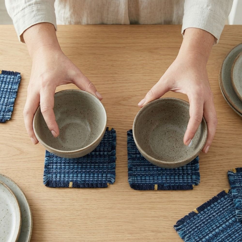 Kitchen Gadgets And Accessories - 6PCS Japanese Style Woven Coaster Anti-Scalding