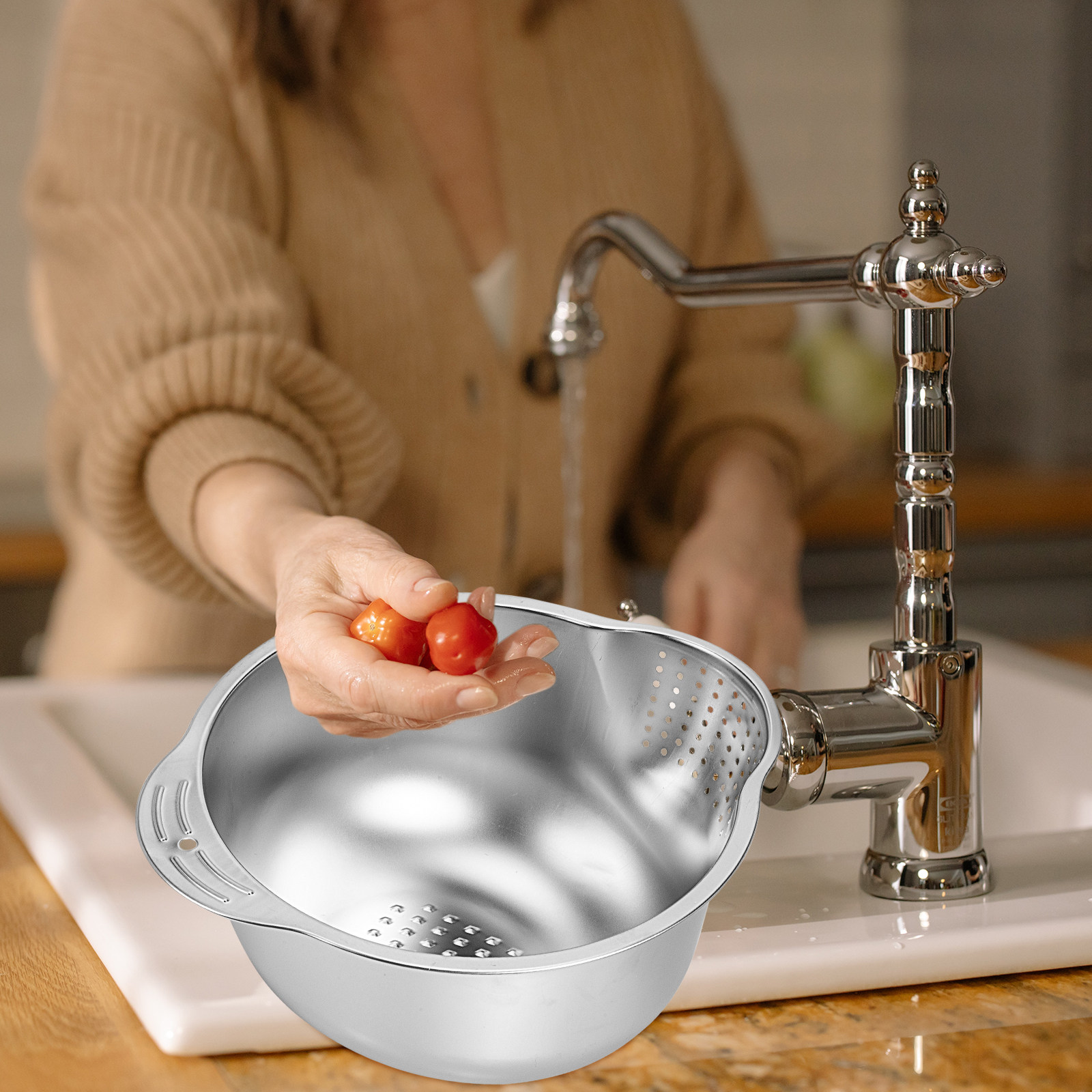 Vegetable Kitchen Gadgets - Professional Stainless Steel Draining Basket for