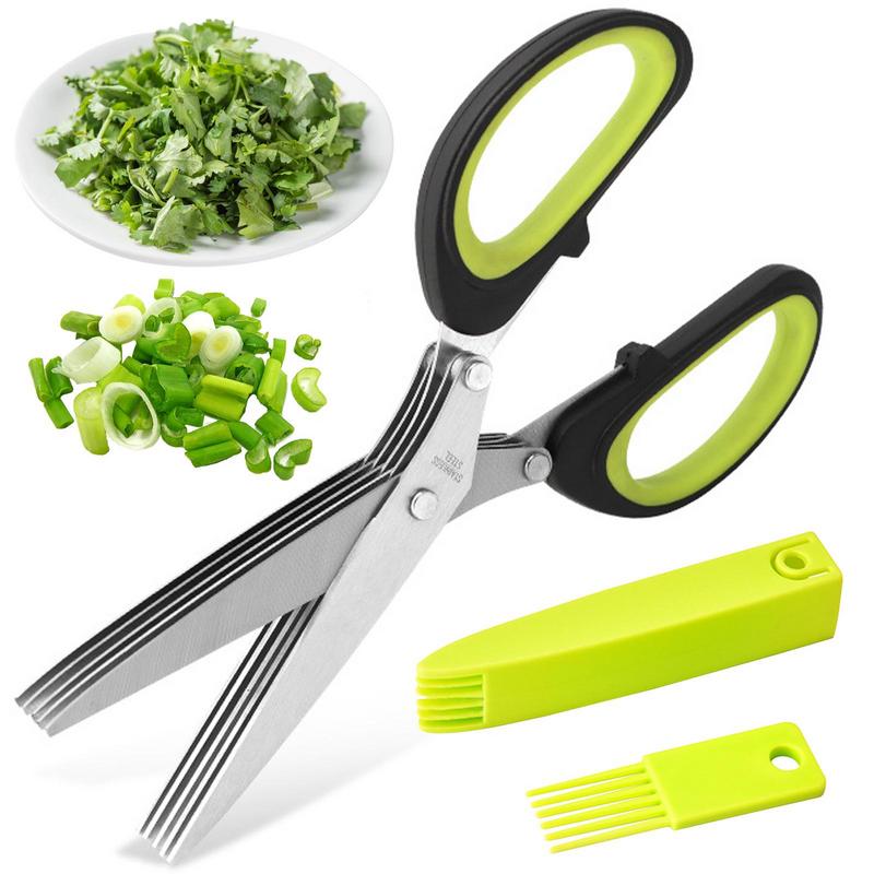 Herb Scissors 5 Blade - Multi Layer Scissor Kitchen Shears 5