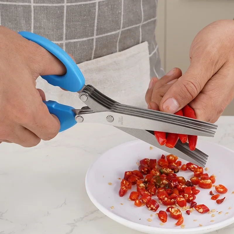 Herb Scissors 5 Blade - Kitchen Scissors Multifunctional Multi Layers Stainless