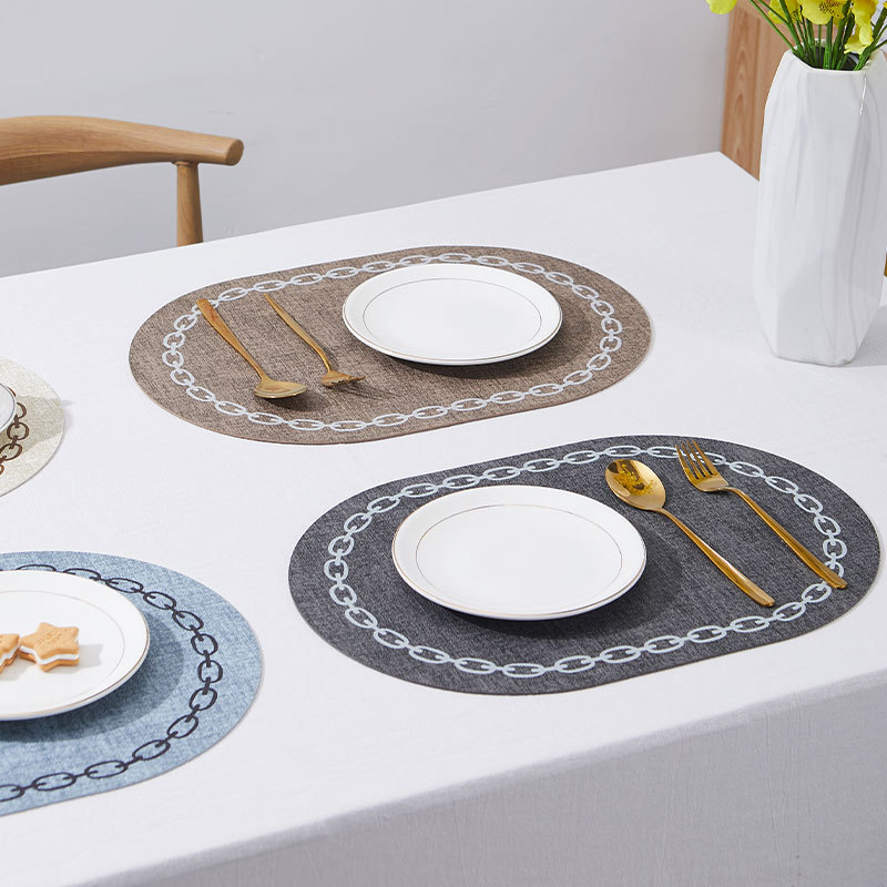 Oval Table Placemat Faux Leath - đánh giá và giá Kitchen Gadgets Luxury