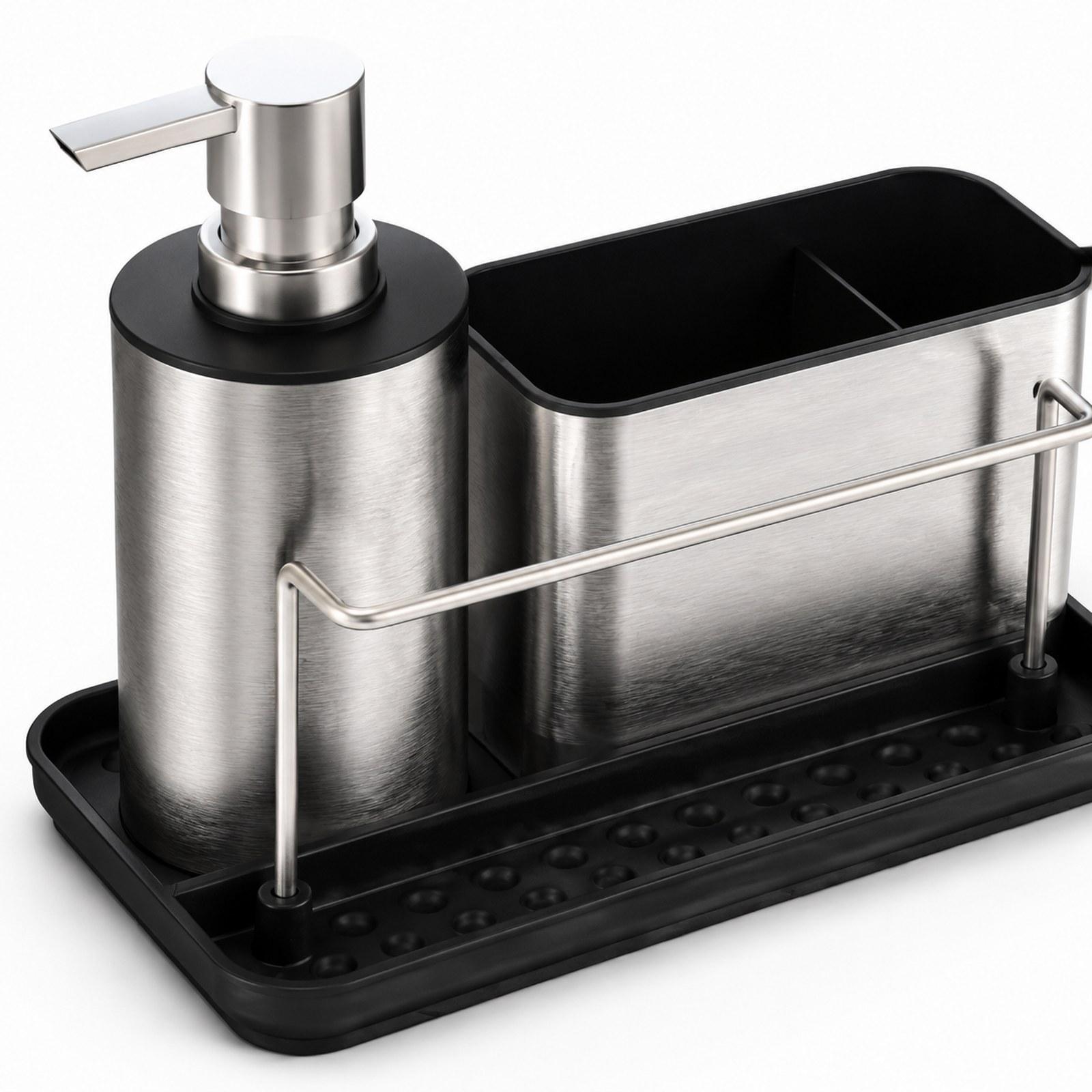 Kitchen Soap Dispenser with Sp - đánh giá và giá Kitchen Gadgets Dispenser Brush Holder