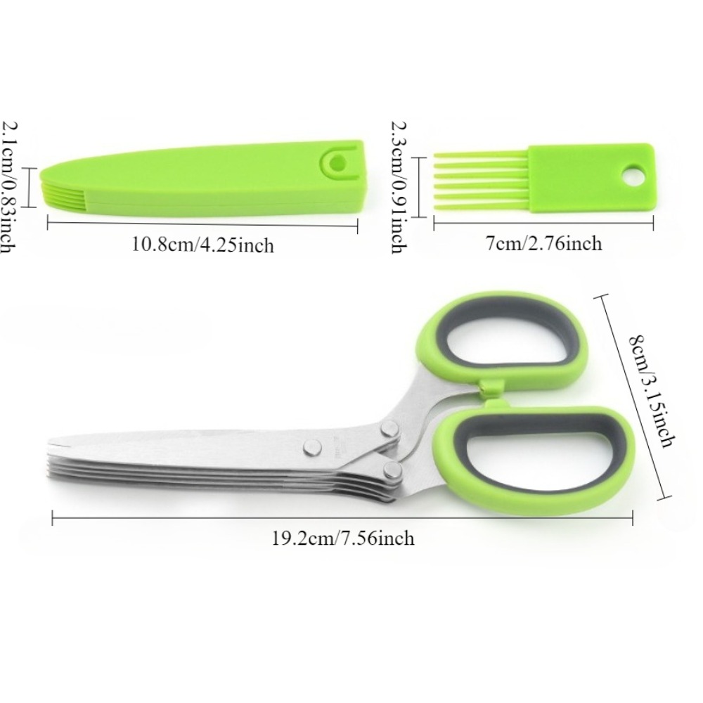 Multilayer Scissors Kitchen Sc - đánh giá và giá Herb Scissors 5 Blade