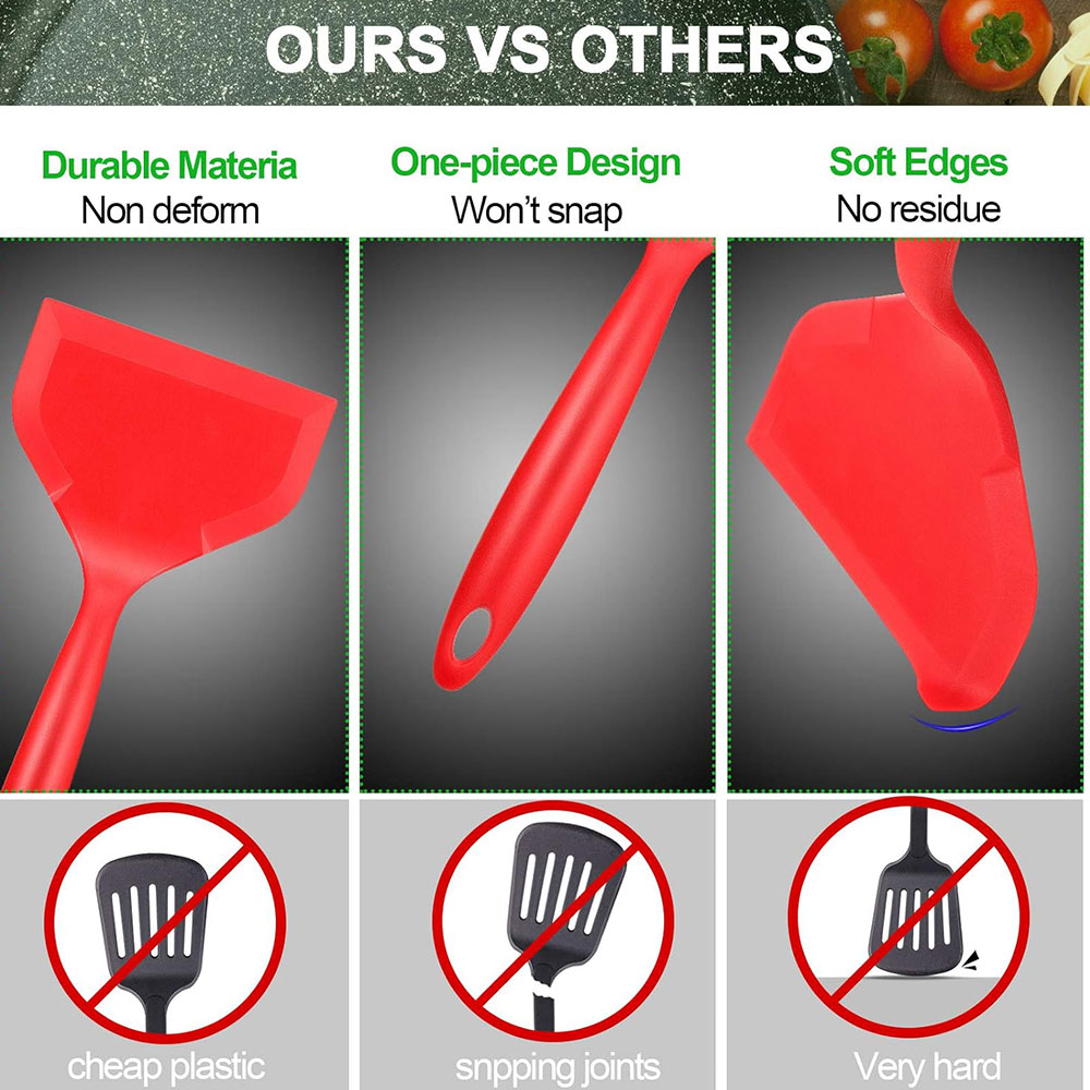 Red BK Non-Stick Silicone Turn - đánh giá và giá Kitchen Gadgets Under 100