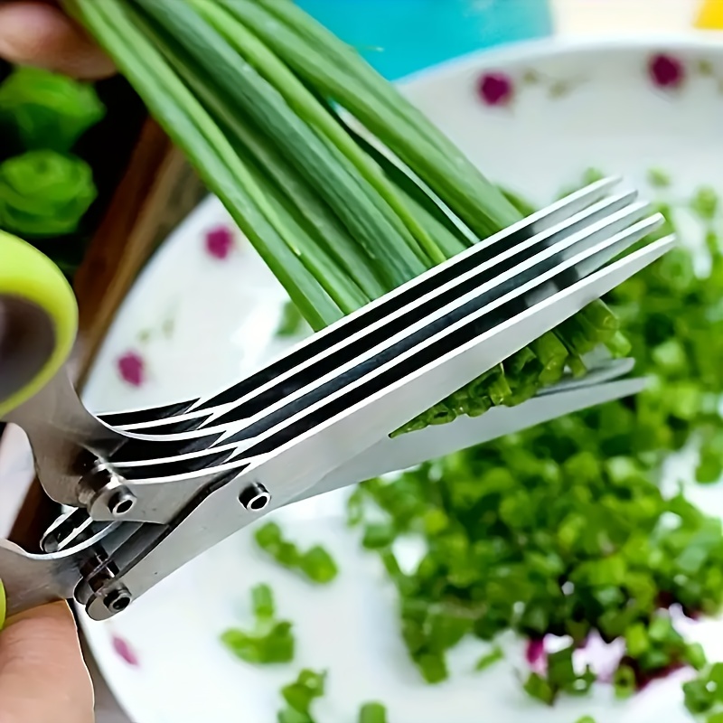 Multi-blade Stainless Steel He - đánh giá và giá Herb Scissors 5 Blade
