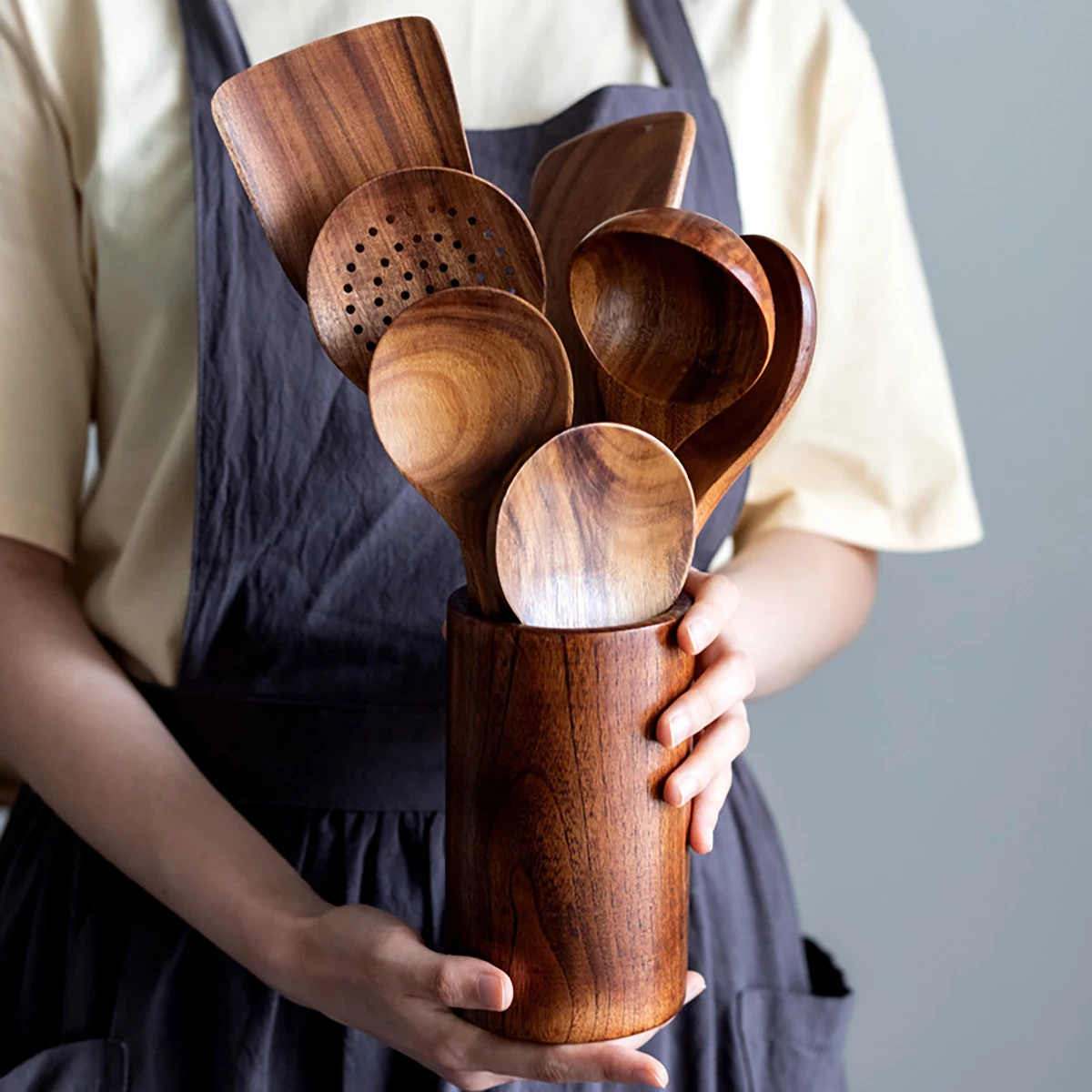 6PCS Wood Kitchenware Cooking  - đánh giá và giá Kitchen Gadgets Under 100