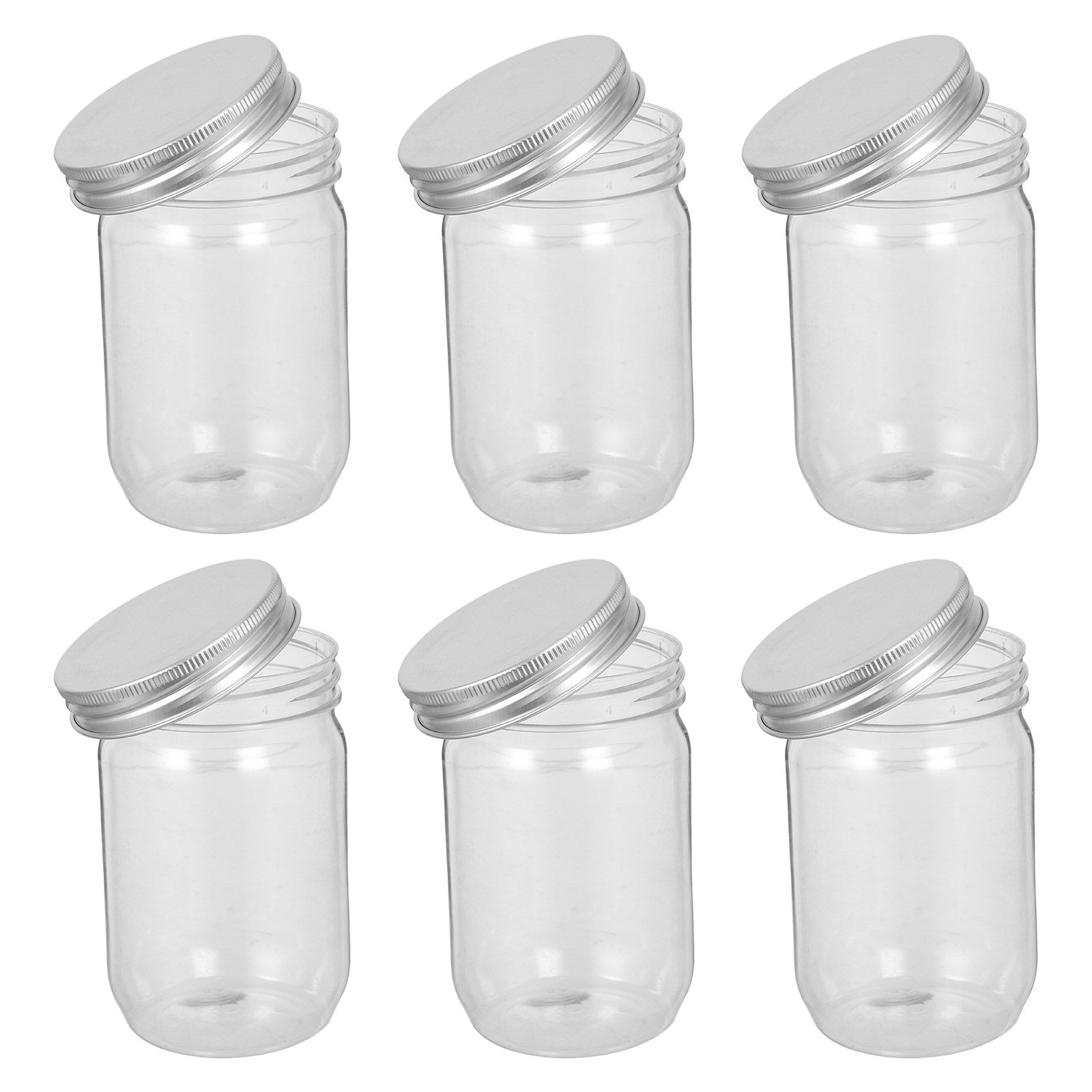6Pcs Clear Plastic Mason Jars  - đánh giá và giá Food Storage Containers