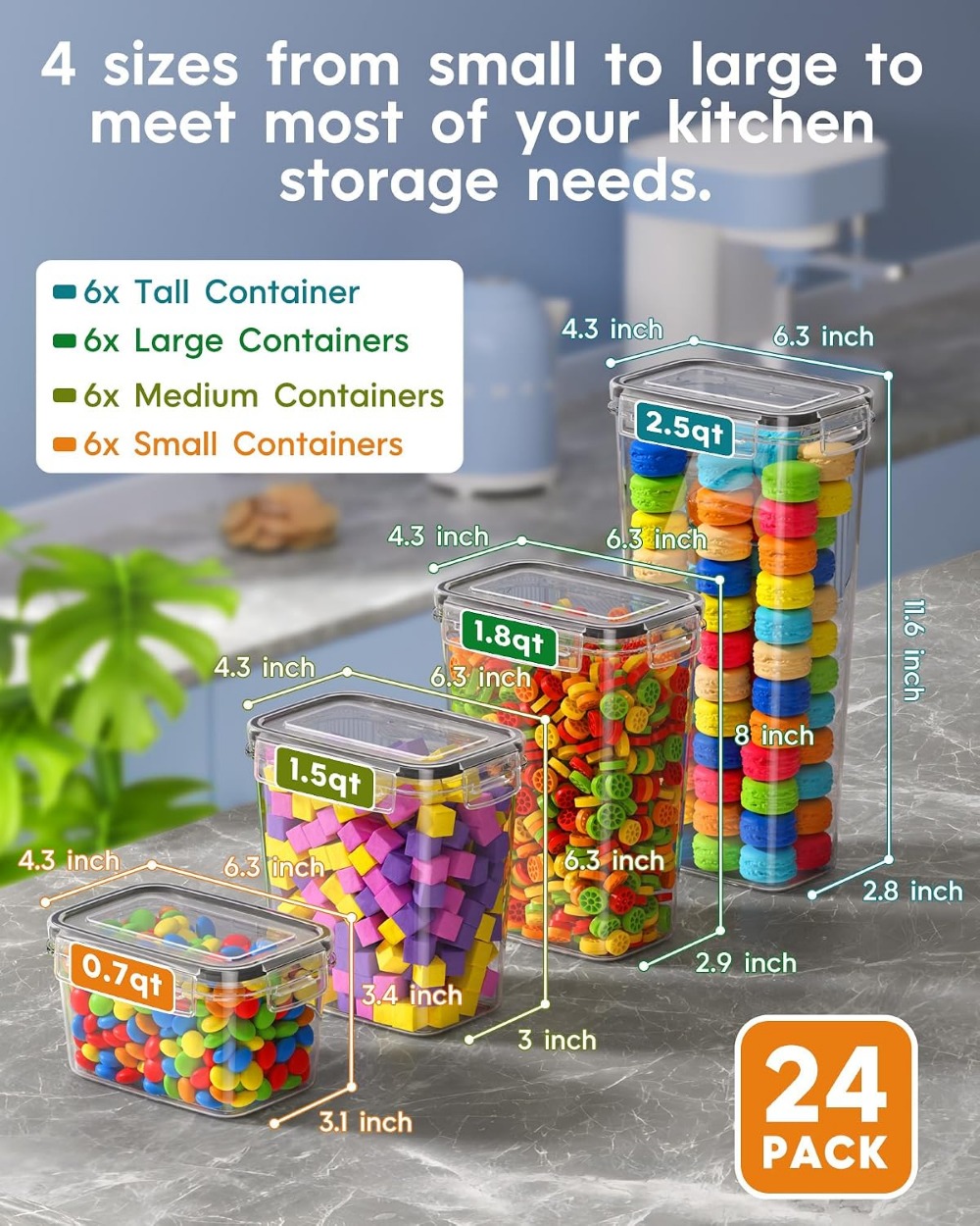 24 PCS Airtight Food Storage C - đánh giá và giá Food Storage Containers
