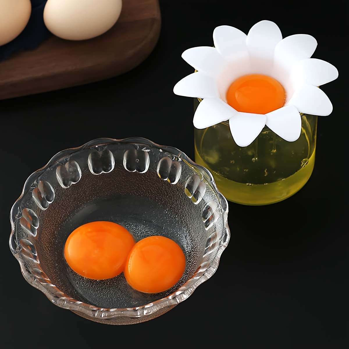 1pc/ Cute Flower Design Egg Wh - đánh giá và giá Egg Separator Tool